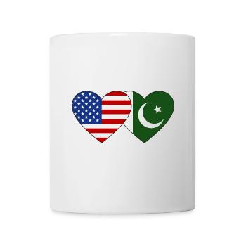 USA Pakistan Flag Heart - Mug - white - Front