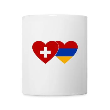 Switzerland Armenia Flag Heart - Mug - white - Front