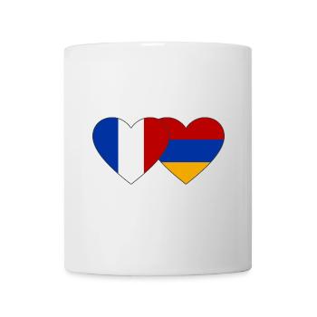 France Arménie Flag Coeur - Mug blanc - blanc - Devant