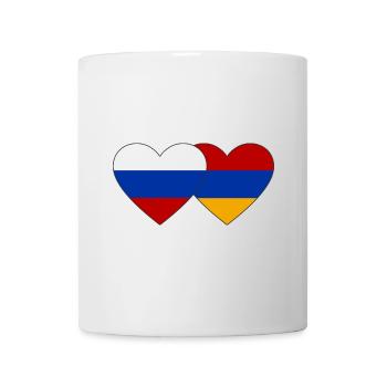 Russie Arménie drapeau coeur - Mug blanc - blanc - Devant