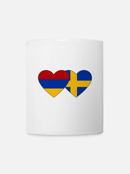 Armenien Schweden Flagge Herz - Tasse - Weiß