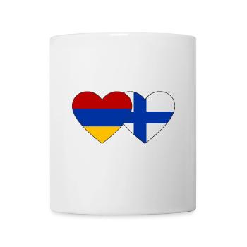 Arménie Finlande Drapeau Coeur - Mug blanc - blanc - Devant