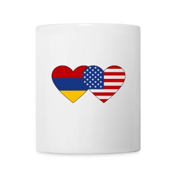 Arménie USA Flag Heart - Mug blanc - blanc - Devant