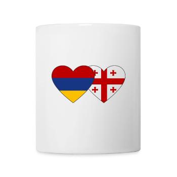 Arménie Géorgie drapeau coeur - Mug blanc - blanc - Devant