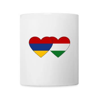 Arménie Hongrie Drapeau Coeur - Mug blanc - blanc - Devant