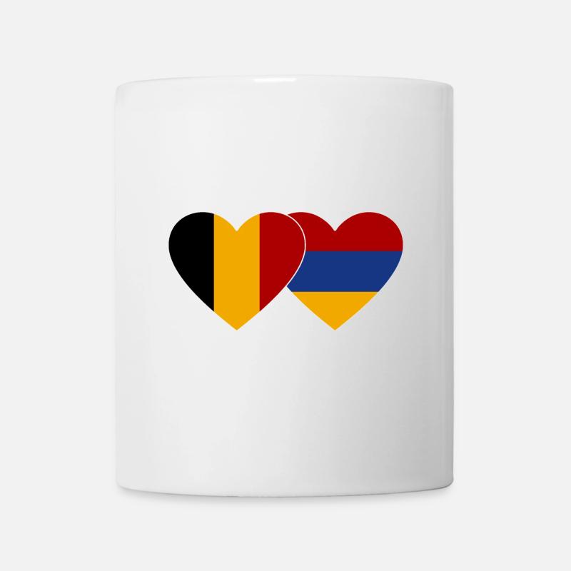 Belgique Arménie drapeau coeur - Mug blanc - blanc