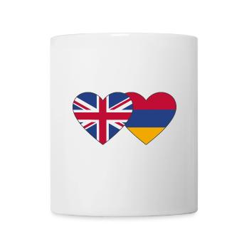 England Armenia Flag Heart - Mug - white - Front