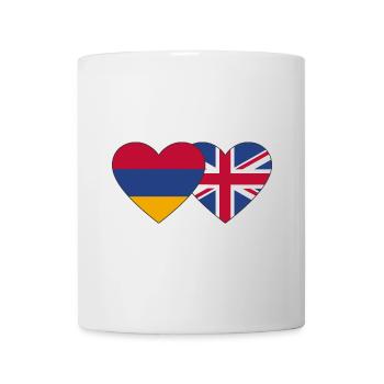Armenien England Flagge Herz - Tasse - Weiß - Vorne