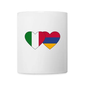 Italie Arménie drapeau coeur - Mug blanc - blanc - Devant