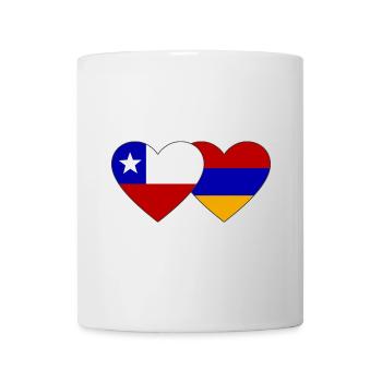 Chili Arménie Drapeau Coeur - Mug blanc - blanc - Devant
