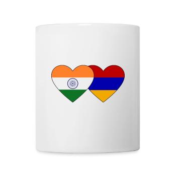 India Armenia Flag Heart - Mug - white - Front