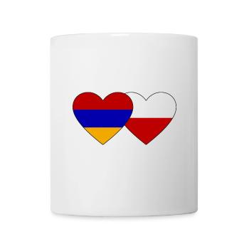 Armenien Polen Flagge Herz - Tasse - Weiß - Vorne