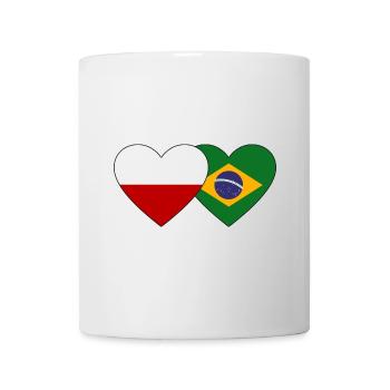 Pologne Brésil Flag Heart - Mug blanc - blanc - Devant