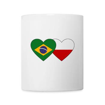 Brésil Pologne Flag Coeur - Mug blanc - blanc - Devant