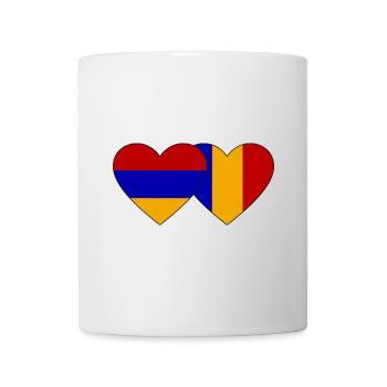 Armenia Romania Flag Heart - Mug - white - Front