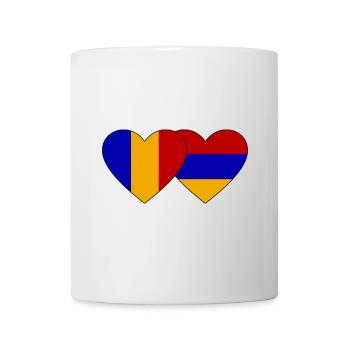 Rumänien Armenien Flagge Herz - Tasse - Weiß - Vorne