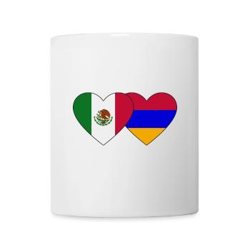 Mexico Armenia Flag Heart - Mug - white - Front