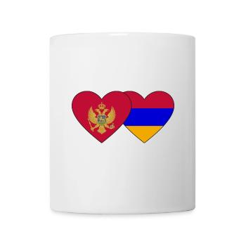 Montenegro Armenien Flagge Herz - Tasse - Weiß - Vorne
