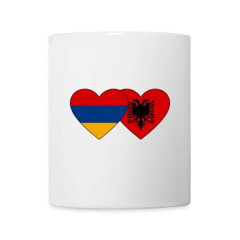 Armenien Albanien Flagge Herz - Tasse - Weiß - Vorne