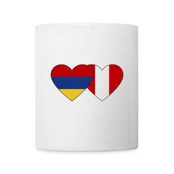Armenien Peru Flagge Herz - Tasse - Weiß - Vorne