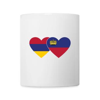 Armenien Liechtenstein Flagge Herz - Tasse - Weiß - Vorne
