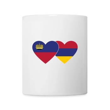 Liechtenstein Armenien Flagge Herz - Tasse - Weiß - Vorne