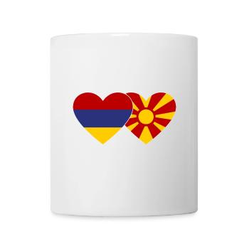 Armenia Macedonia Flag Heart - Mug - white - Front