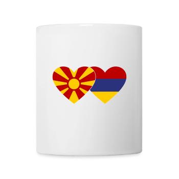 Macédoine Arménie Drapeau Coeur - Mug blanc - blanc - Devant