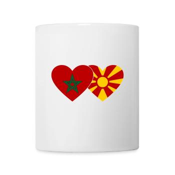 Maroc Macédoine Drapeau Coeur - Mug blanc - blanc - Devant