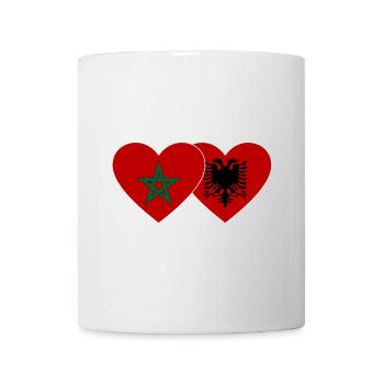 Morocco Albania Flag Heart - Mug - white - Front