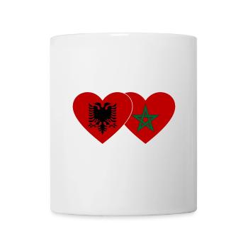 Albanie Maroc Drapeau Coeur - Mug blanc - blanc - Devant