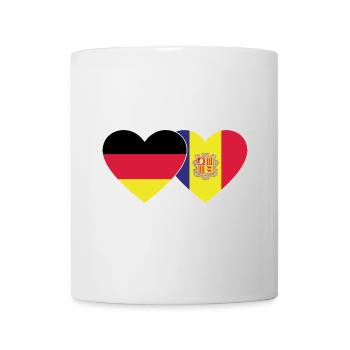 Deutschland Andorra Flagge Herz - Tasse - Weiß - Vorne