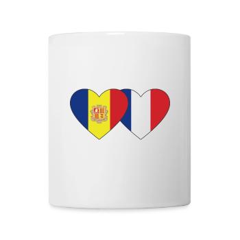 Andorra Frankreich Flagge Herz - Tasse - Weiß - Vorne