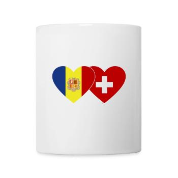 Andorra Schweiz Flagge Herz - Tasse - Weiß - Vorne