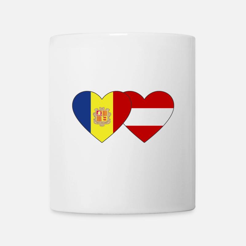 Andorre Autriche Flag Coeur - Mug blanc - blanc