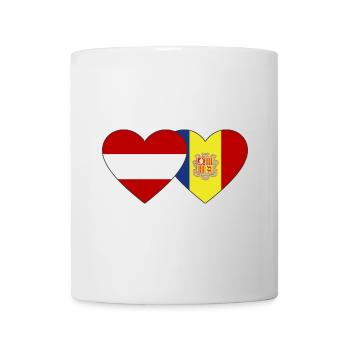 Österreich Andorra Flagge Herz - Tasse - Weiß - Vorne