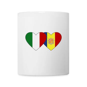 Italien Andorra Flagge Herz - Tasse - Weiß - Vorne