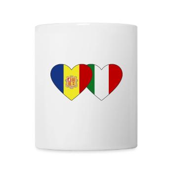 Andorra Italien Flagge Herz - Tasse - Weiß - Vorne