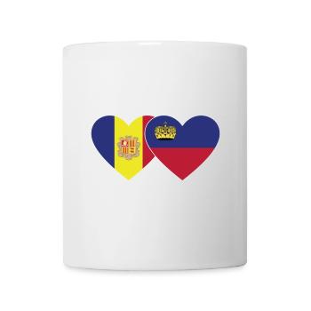 Andorra Liechtenstein Flagge Herz - Tasse - Weiß - Vorne