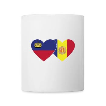 Liechtenstein Andorra Flagge Herz - Tasse - Weiß - Vorne