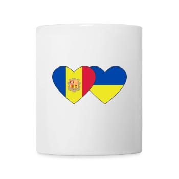 Andorra Ukraine Flagge Herz - Tasse - Weiß - Vorne