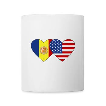 Andorra USA Flagge Herz - Tasse - Weiß - Vorne