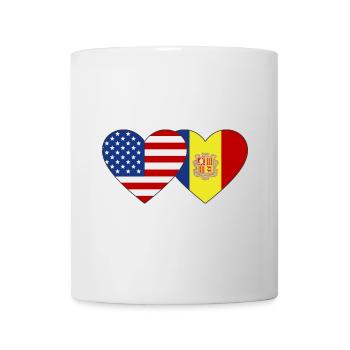 USA Andorra Flagge Herz - Tasse - Weiß - Vorne