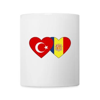 Türkei Andorra Flagge Herz - Tasse - Weiß - Vorne