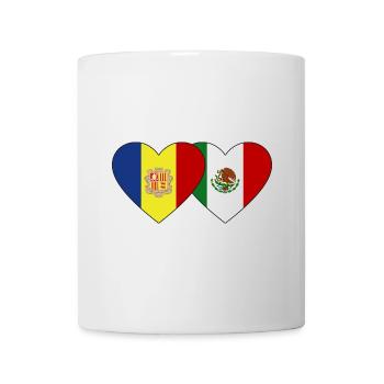 Andorra Mexiko Flagge Herz - Tasse - Weiß - Vorne