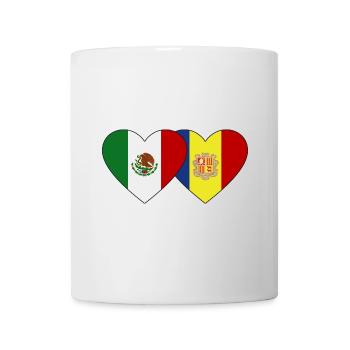 Mexiko Andorra Flagge Herz - Tasse - Weiß - Vorne