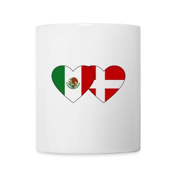 Mexico Denmark Flag Heart - Mug - white - Front