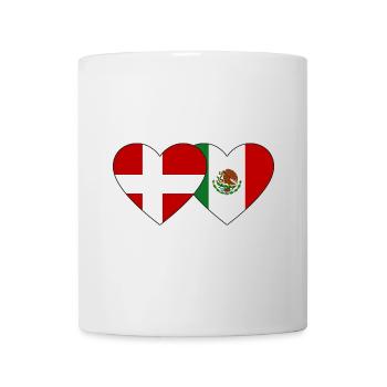 Dänemarkn Mexiko Flagge Herz - Tasse - Weiß - Vorne