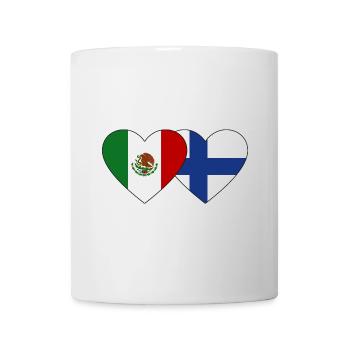 Mexico Finland Flag Heart - Mug - white - Front