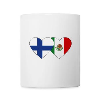 Finland Mexico Flag Heart - Mug - white - Front